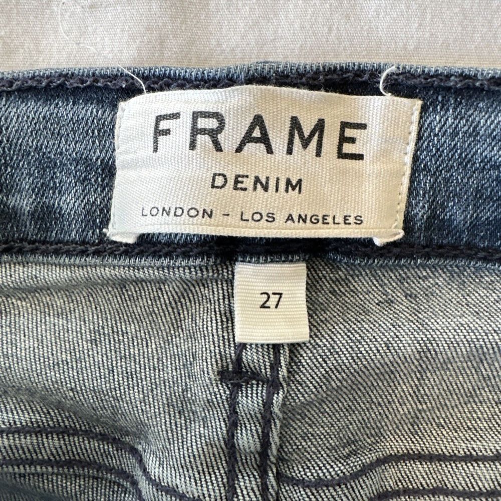 FRAME Women's Le Skinny De Jeanne Dark Wash Jeans Size 27 Distressed Stretch - Picture 6 of 12
